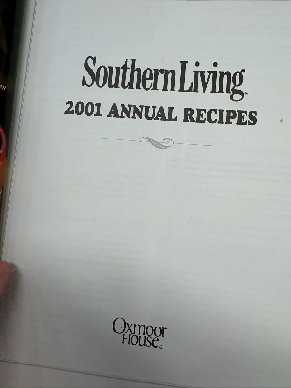 Southern Living 2001 Annual Recipe Cookbook vintage w/jacket over hardcover book